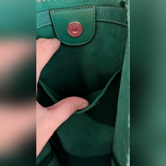 Banana Republic | Paige Pinking Sheers Tote, Kelly Green Leather Purse - Picture 5 of 16